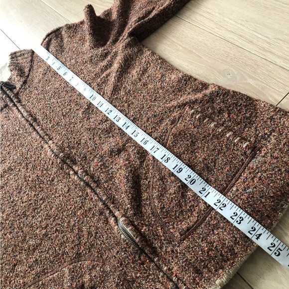 Vintage Christopher and Banks Textured Heather Zip Up Sweater in Orange & Brown - Picture 4 of 10